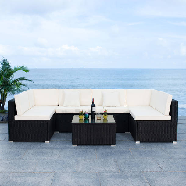 Latitude Run® Azizur 7 Piece Rattan Sectional Seating Group with